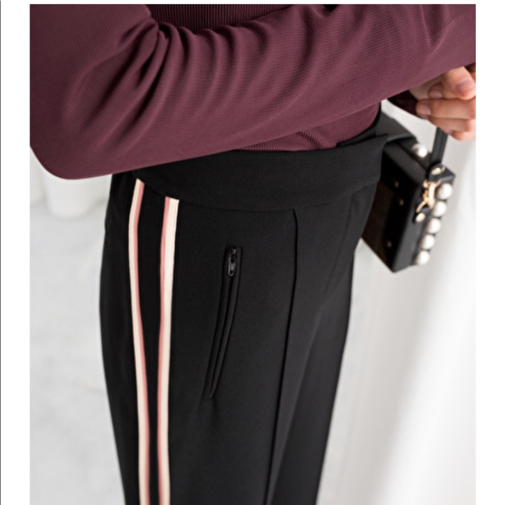 &other stories racer stripe trousers